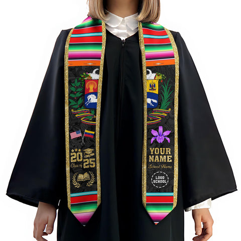 Personalized Venezuela Stole,Custom Venezuela Graduation Sash,Venezuela American Flag Graduation Sash 2025,Venezuela Stole,Venezuela Sash