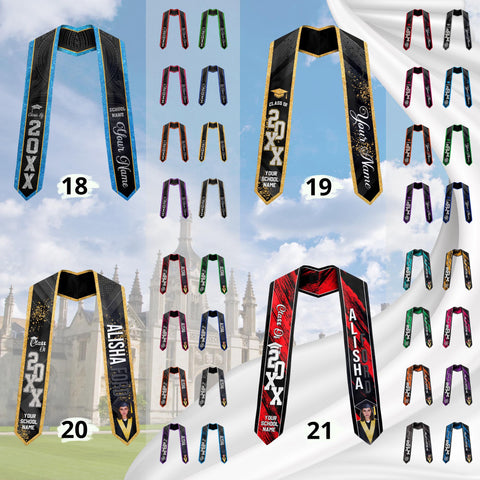 Custom Graduation Stole with photos, Your School Colors Personalized Stole,Personalized Text Grad Stole Sash,Gift for Graduate,Class of 2025