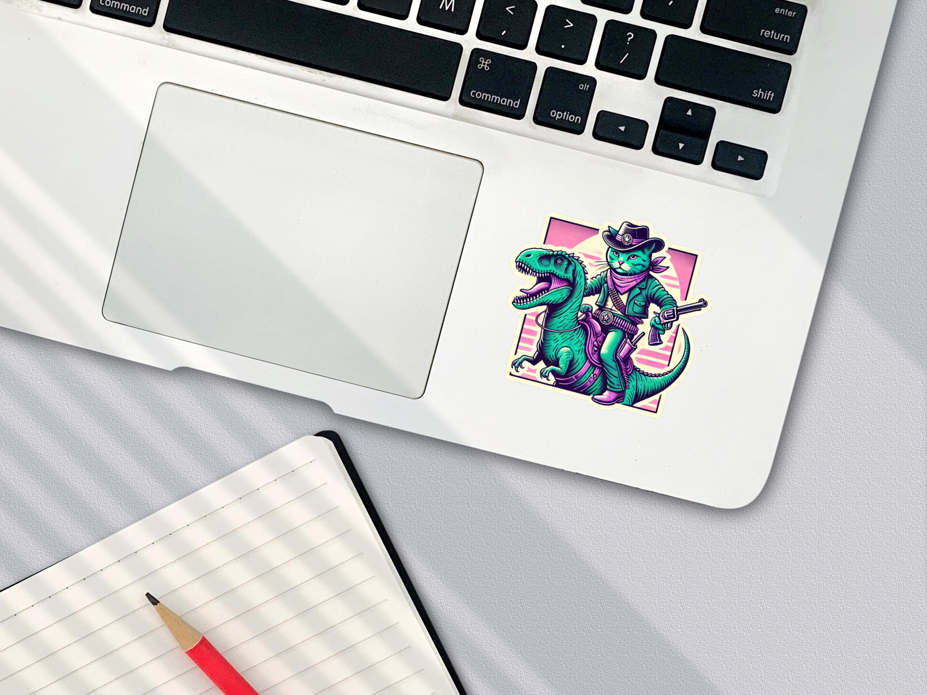 Cat Sticker, Dinosaur Sticker | Funny Sarcastic Sticker for Laptop, Water Bottle, | Humorous Vinyl Decal, Funny Gift