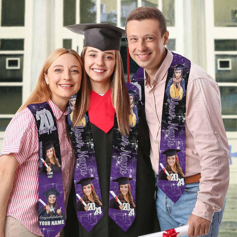 Personalized Congrats 2025 Graduation Stole, Graduation Stole Custom School Name, Your Name, Graduation Sash Gift, Class of 2025 Grad Sash