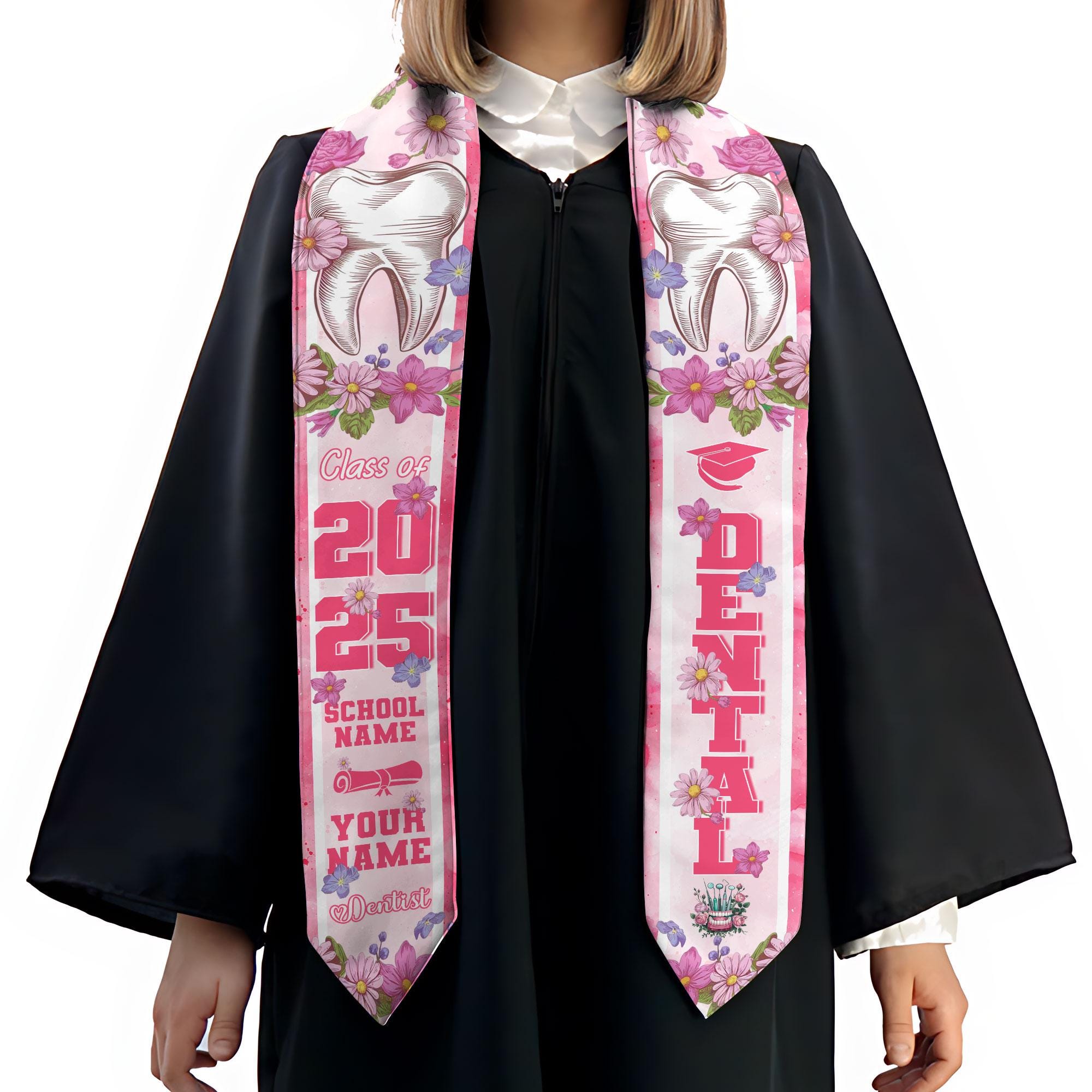 Customized Dental Stole, Dental Graduation Stole, Dental Assistant Stole Graduation 2025, Dental Graduation, Dentist Stole Graduate 2025