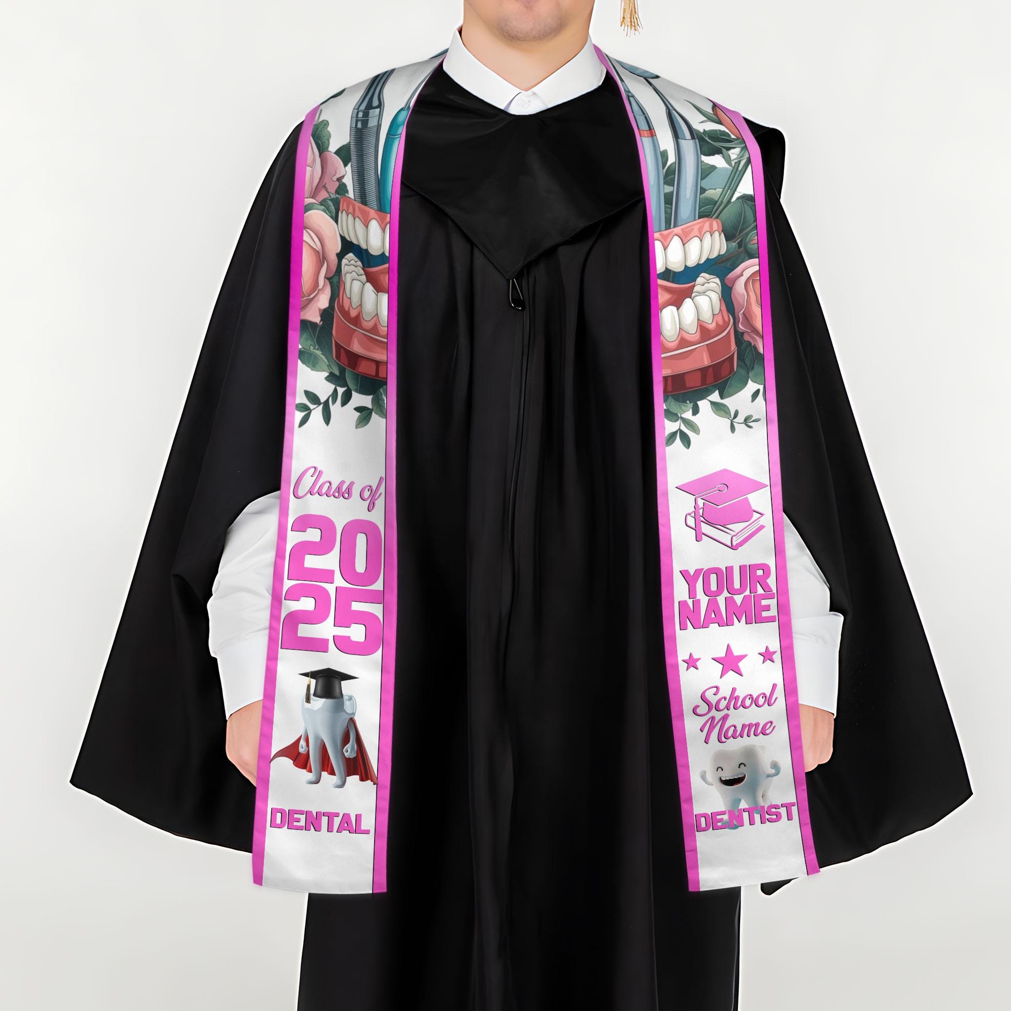 Customized Dental Stole, Dental Graduation Stole, Dental Assistant Stole Graduation 2025, Dental Graduation, Dentist Stole Graduate 2025