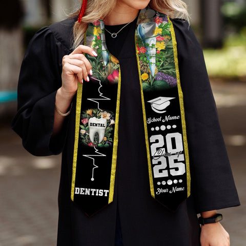 Customized Dental Stole, Dental Graduation Stole, Dental Assistant Stole Graduation 2025, Dental Graduation, Dentist Stole Graduate 2025