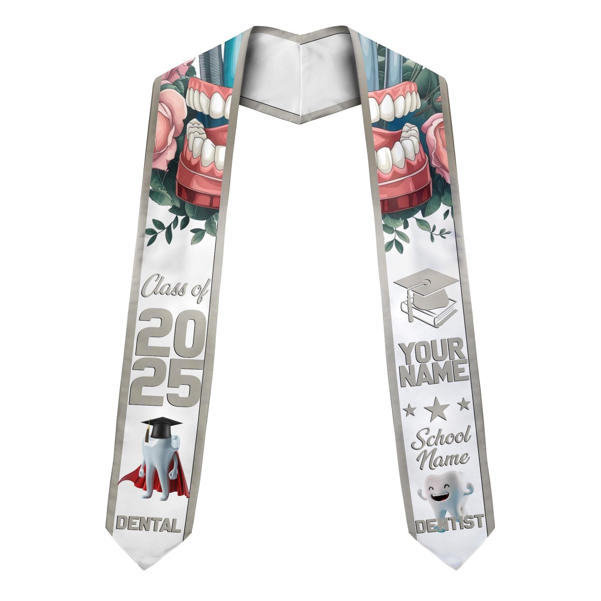 Customized Dental Stole, Dental Graduation Stole, Dental Assistant Stole Graduation 2025, Dental Graduation, Dentist Stole Graduate 2025