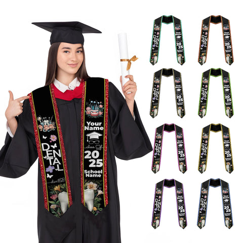 Customized Dental Stole, Dental Graduation Stole, Dental Assistant Stole Graduation 2025, Dental Graduation, Dentist Stole Graduate 2025