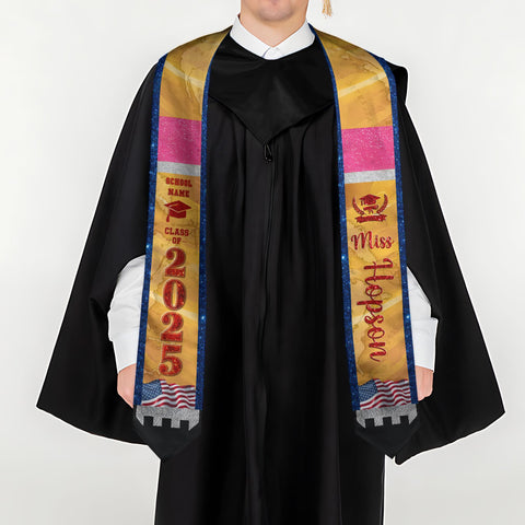 Custom Teacher Graduation Stole Class Of 2025, Teacher Stole 2025,Teacher Stole, Pencil Stole Graduation For Teachers, Sash For Teacher