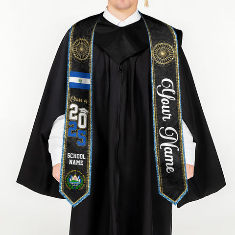 Custom Salvadorans Graduation Sash 2025, El Salvador Graduation Stole 2025, Salvadorans Graduation Sash, Graduation American Flag Stole 2025