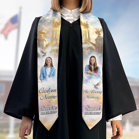 Custom In Loving Memory Graduation Stoles, Custom Graduation Stole with photos, Personalized Grad Stole, Gift for Graduate, Class of 2025