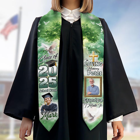 Custom In Loving Memory Graduation Stoles, Custom Graduation Stole with photos, Personalized Grad Stole, Gift for Graduate, Class of 2025