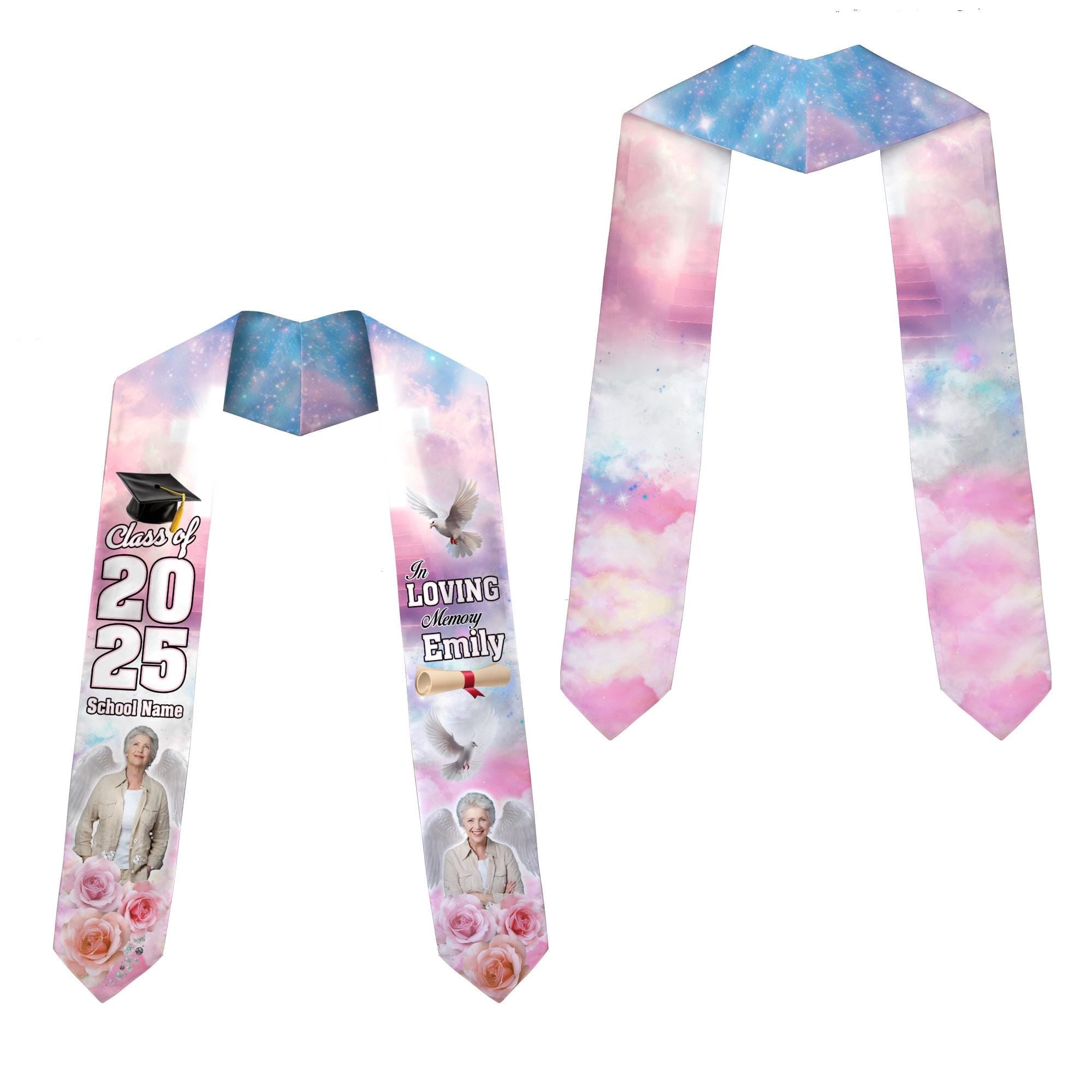 Custom In Loving Memory Graduation Stoles, Custom Graduation Stole with photos, Personalized Grad Stole, Gift for Graduate, Class of 2025