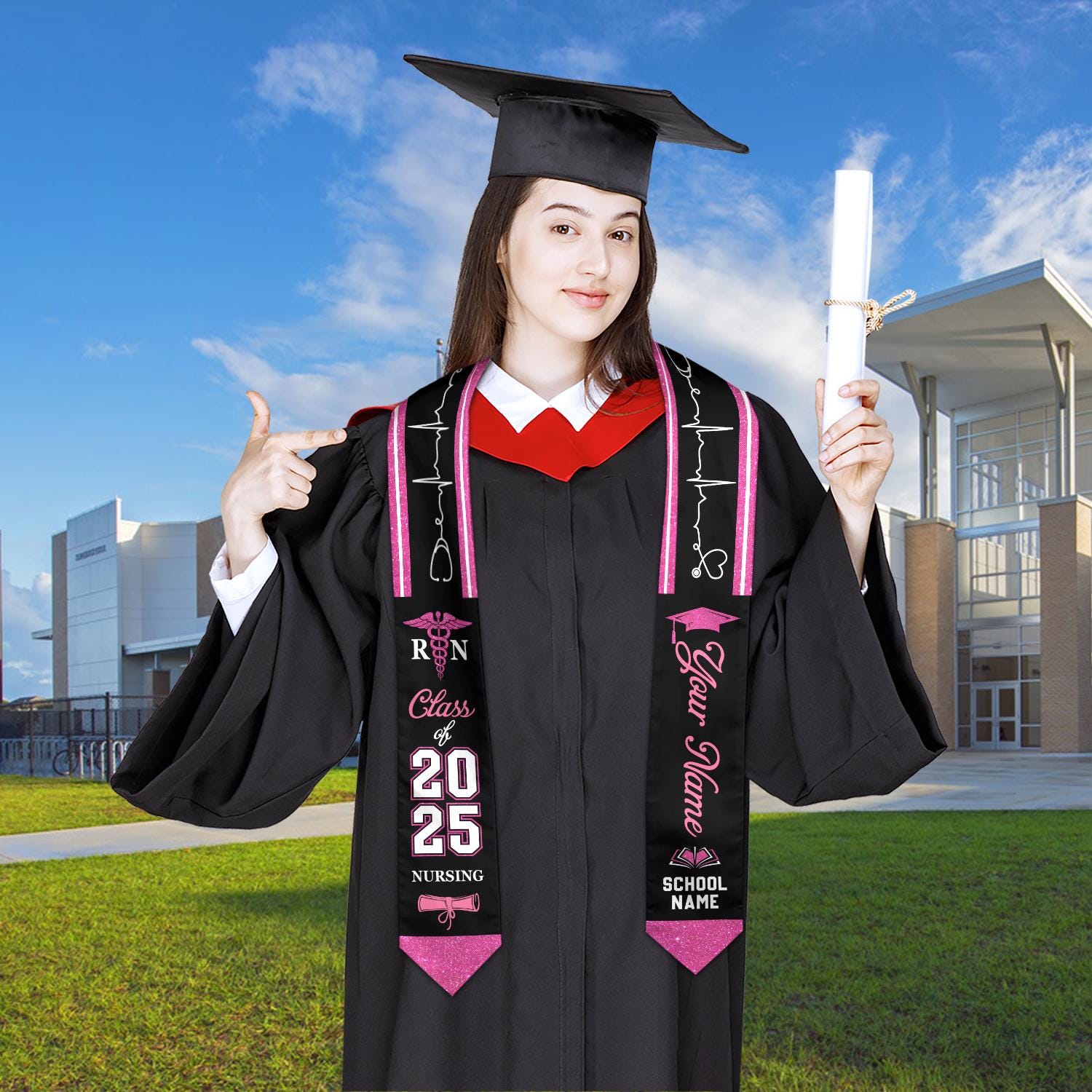 Customized Nursing Stole, Nursing Graduation Stole, RN Stole Nursing Stole Graduation 2025, Nursing Graduation, Nursing Stole Graduate 2025