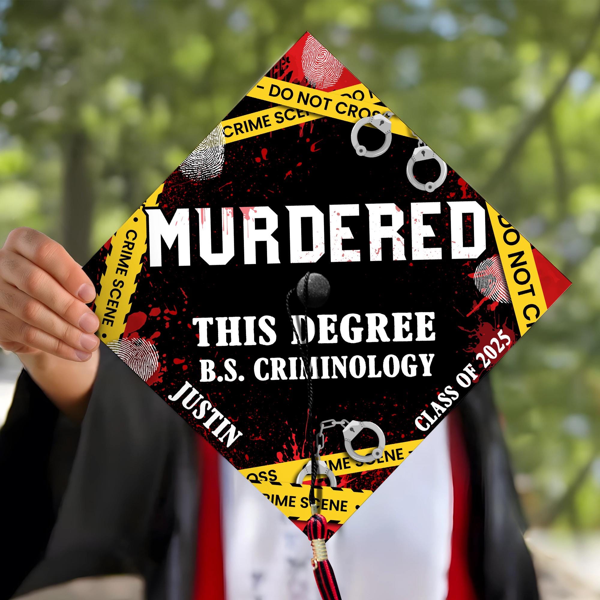 Custom Criminal Justice Graduation Cap, Personalized Criminology Grad Cap Topper, Graduation 2025