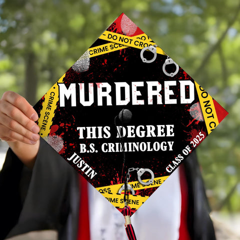 Custom Criminal Justice Graduation Cap, Personalized Criminology Grad Cap Topper, Graduation 2025