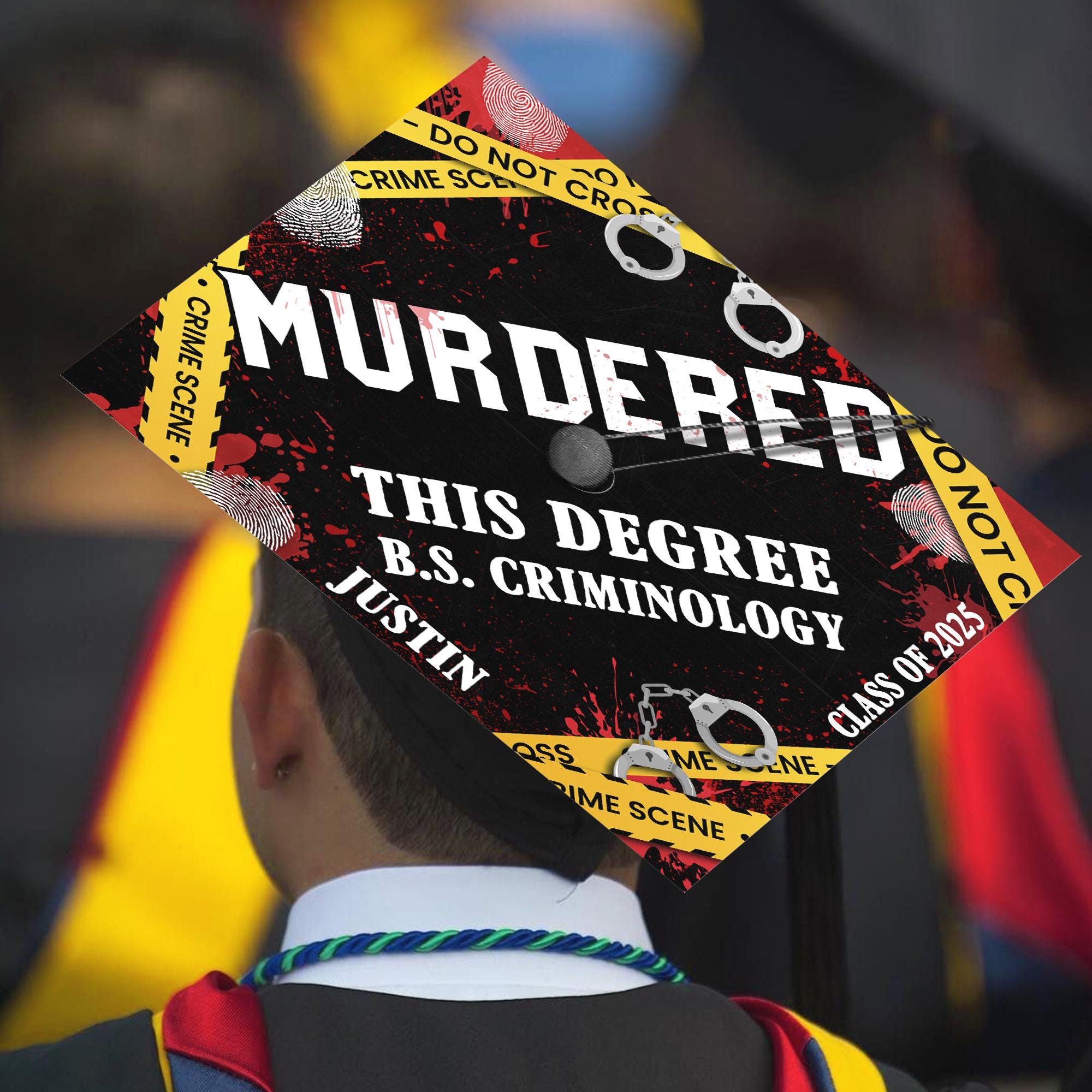 Custom Criminal Justice Graduation Cap, Personalized Criminology Grad Cap Topper, Graduation 2025