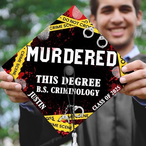 Custom Criminal Justice Graduation Cap, Personalized Criminology Grad Cap Topper, Graduation 2025