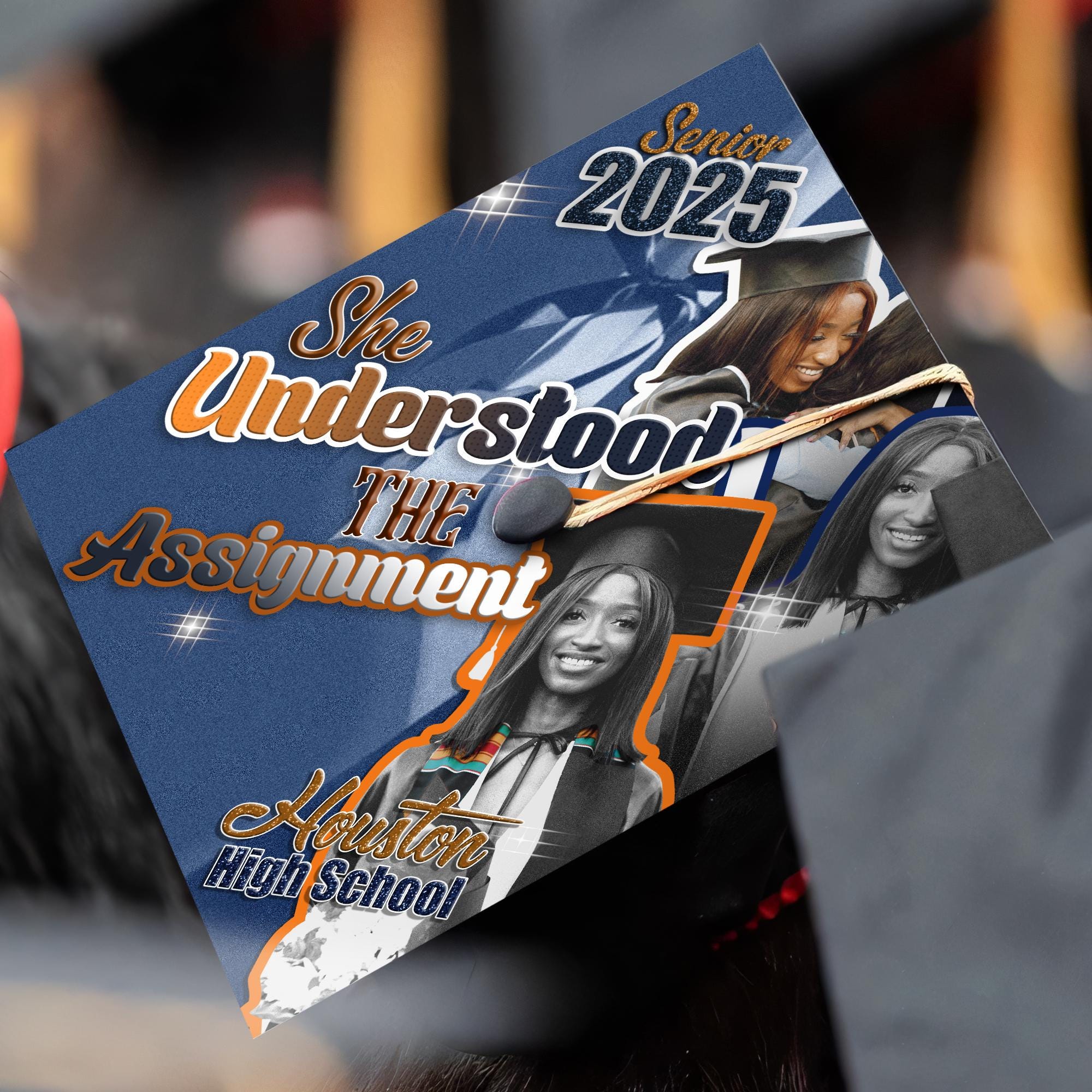 Custom Senior Graduation Cap Topper, High School Grad Cap Topper, Custom Photo Cap Decoration 2025