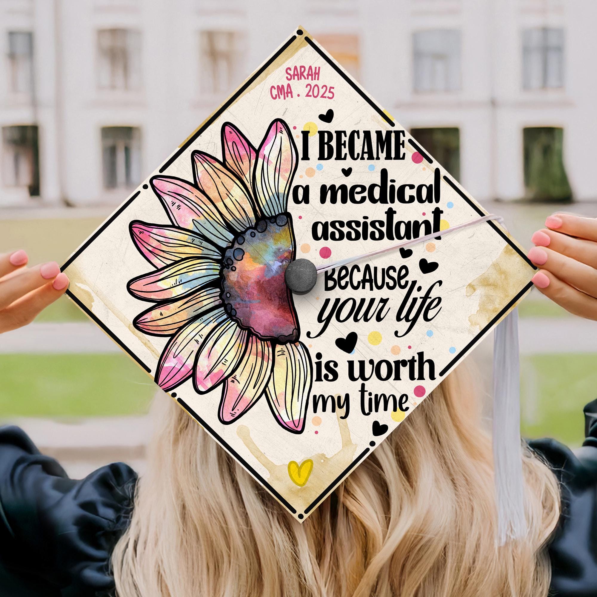Personalized Medical Assistant Graduation Cap Topper, Custom RN Cap Decoration, Medical School Graduation 2025