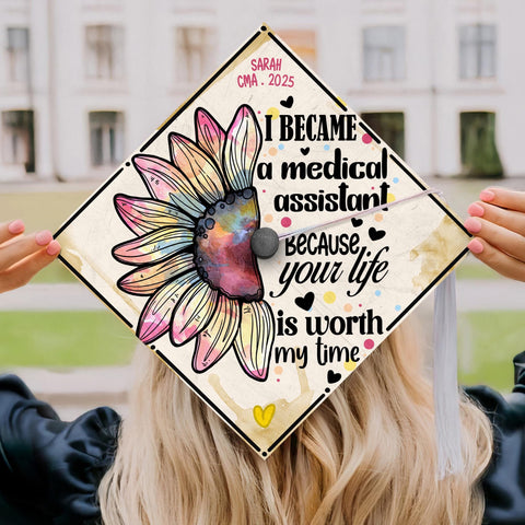 Personalized Medical Assistant Graduation Cap Topper, Custom RN Cap Decoration, Medical School Graduation 2025