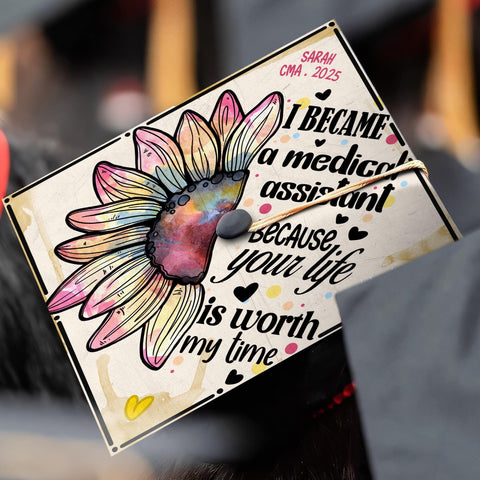 Personalized Medical Assistant Graduation Cap Topper, Custom RN Cap Decoration, Medical School Graduation 2025
