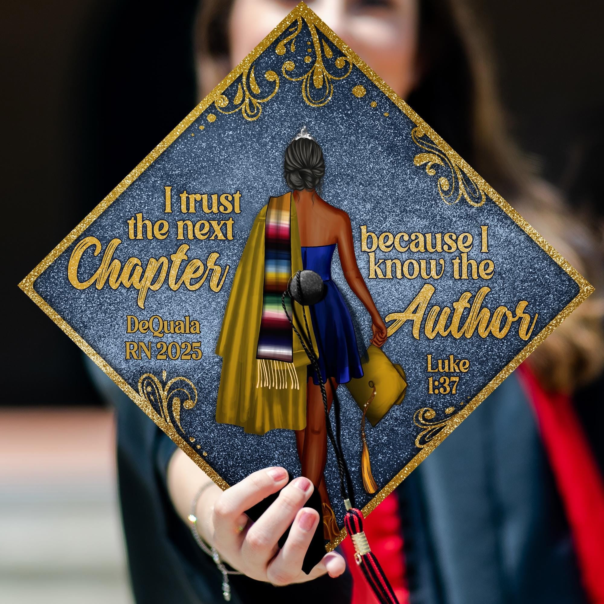 Custom God Bible Verse Graduation Cap Topper, Personalized Christian Grad Cap Topper, Class of 2025