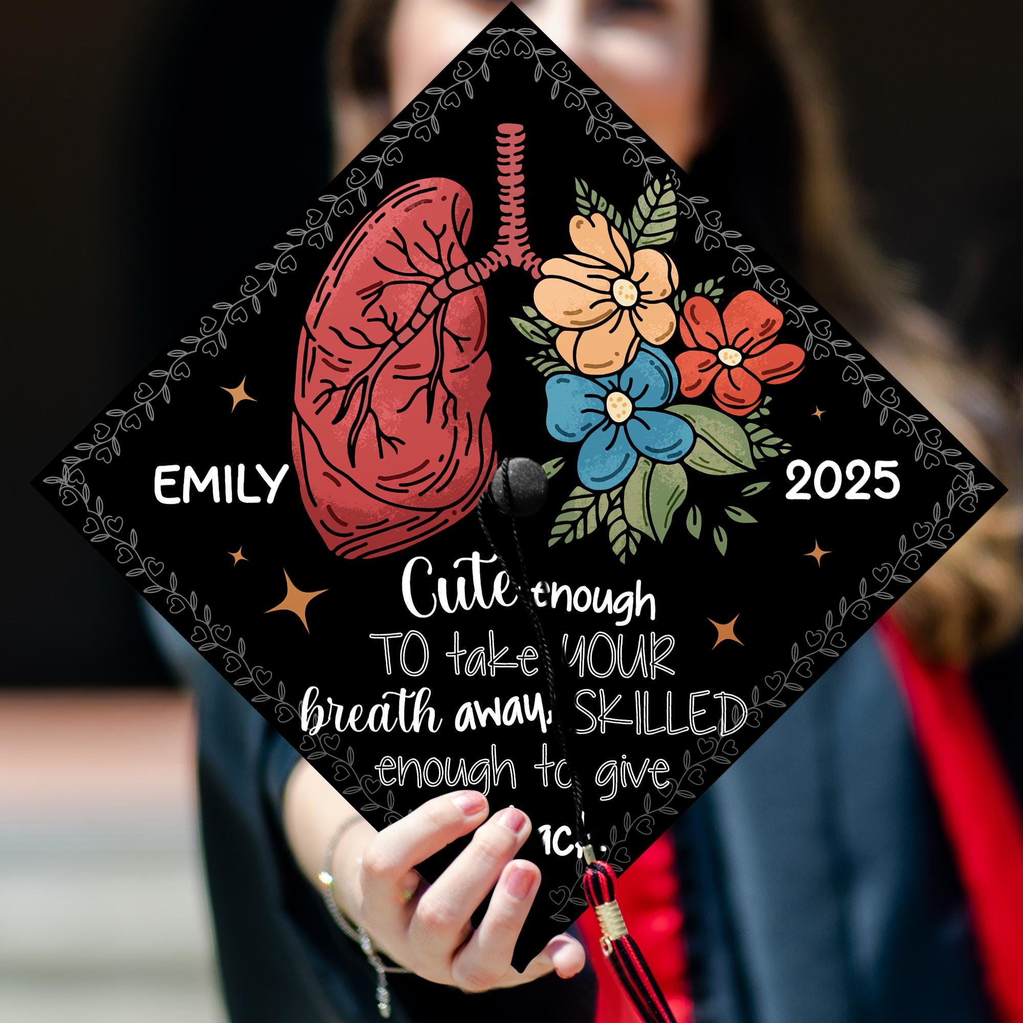 Funny Respiratory Therapist Graduation Cap, Personalized RT Grad Cap To Celebrate Your Big Day, RT Grad Gifts, Class Of 2025