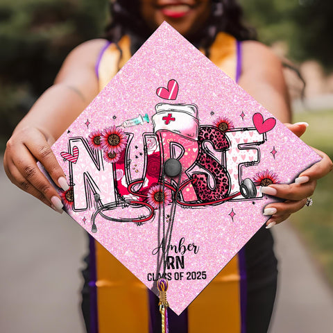 Personalized Nursing Graduation Cap, Custom Nursing Grad Cap Topper To Celebrate Your Big Day, Class Of 2025