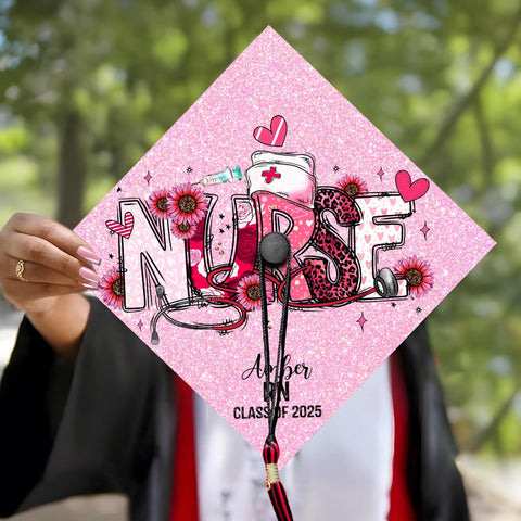 Personalized Nursing Graduation Cap, Custom Nursing Grad Cap Topper To Celebrate Your Big Day, Class Of 2025