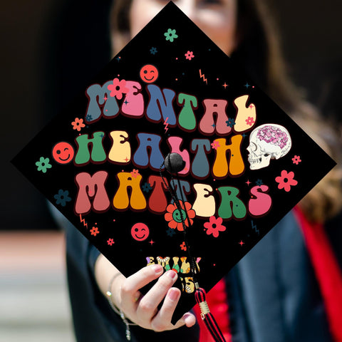 Mental Health Matters Graduation Cap Topper, Customized Psychology Cap Decoration To Celebrate Your Hard Work, Class of 2025