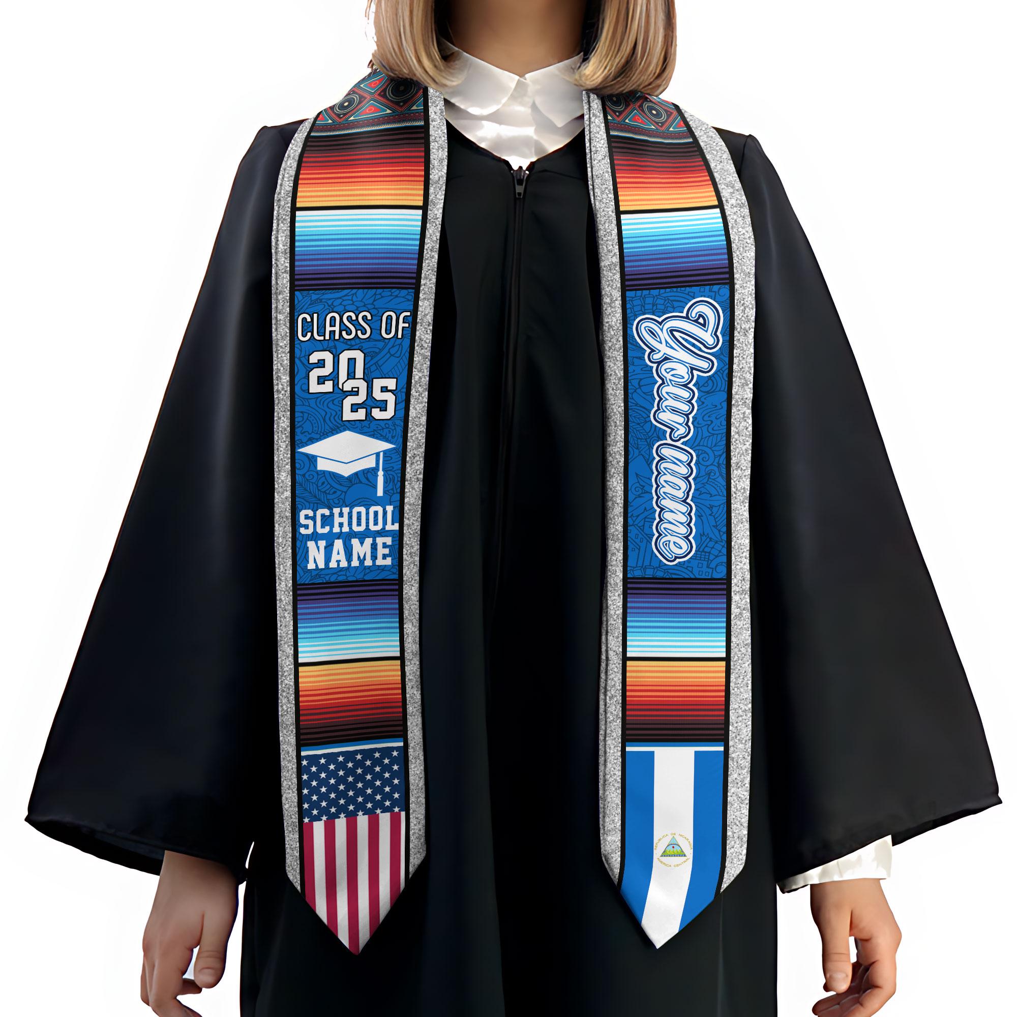 Personalized Dominicans Sash 2025, Dominican Republic Graduation Stole, Dominicans American Graduation 2025,Custom Graduation Stole 2025