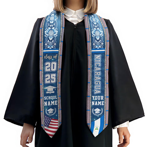 Personalized Dominicans Sash 2025, Dominican Republic Graduation Stole, Dominicans American Graduation 2025,Custom Graduation Stole 2025