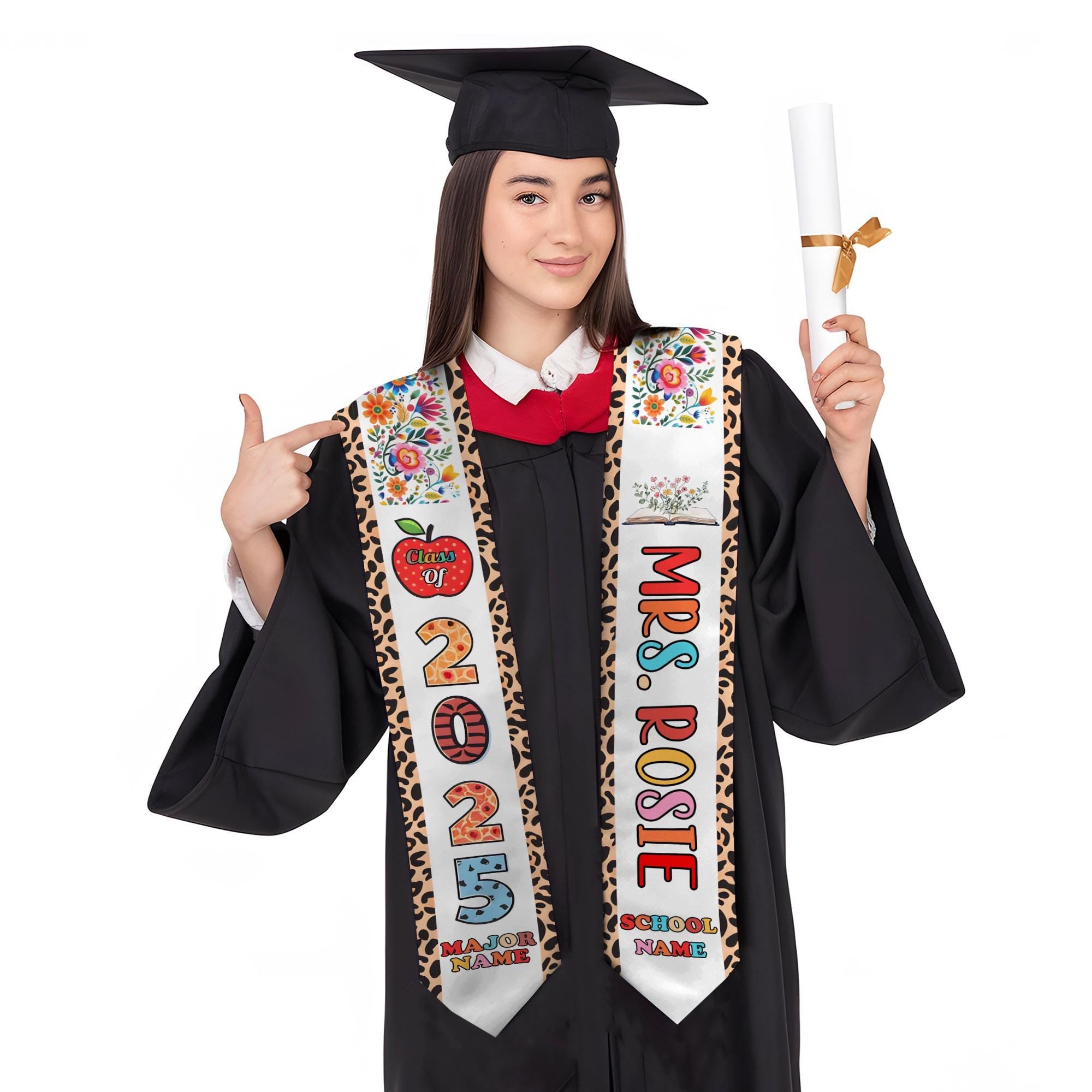 Custom Teacher Graduation Stole Class Of 2025, Teacher Stole 2025,Teacher Stole, Pencil Stole Graduation For Teachers, Sash For Teacher