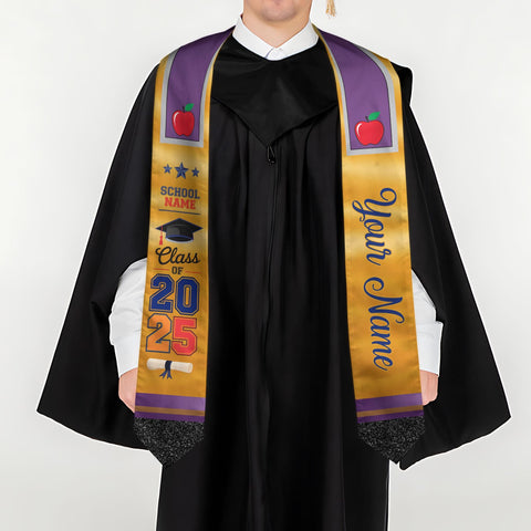 Custom Teacher Graduation Stole Class Of 2025, Teacher Stole 2025,Teacher Stole, Pencil Stole Graduation For Teachers, Sash For Teacher