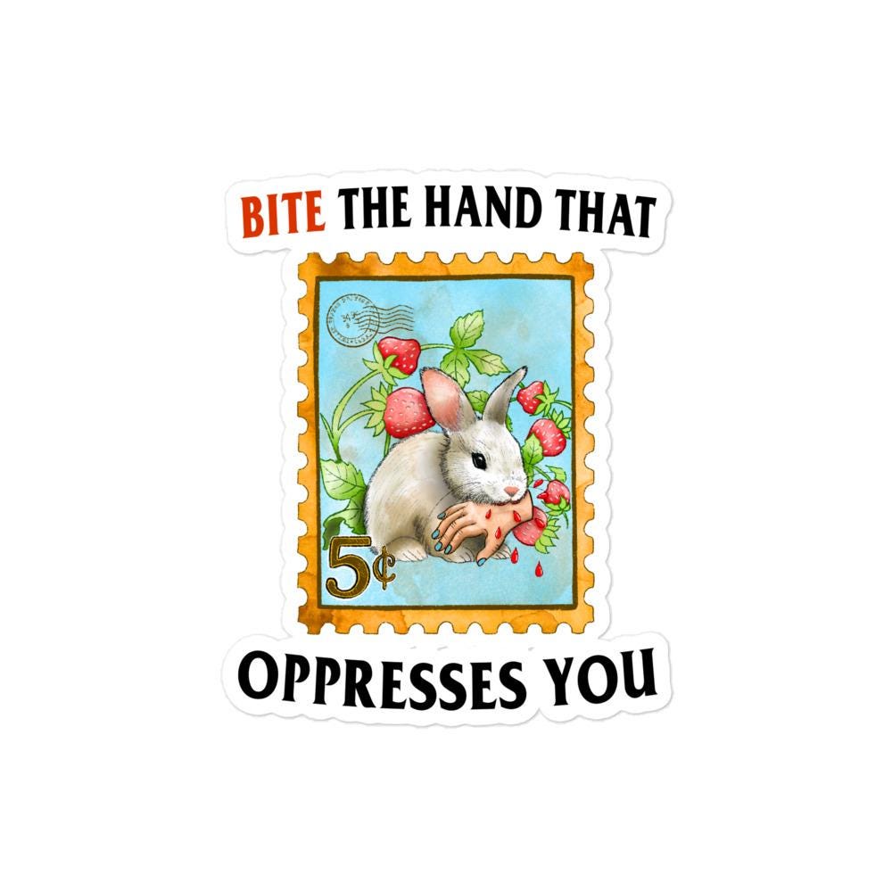 Bite the Hand Bubble-free stickers