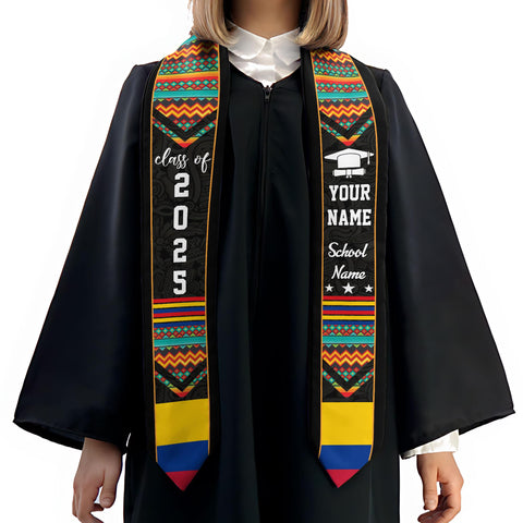 Custom Colombian Graduation Sash 2025, Colombian Graduation Sash, Colombia  American Flag Stole, Colombia Graduation Stole, Graduation Gift