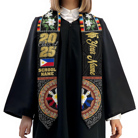 Custom Filipino Graduation Sash 2025,Filipino Graduation Sash,Philippines  American Flag Stole,Philippines Graduation Stole,Graduation Gift
