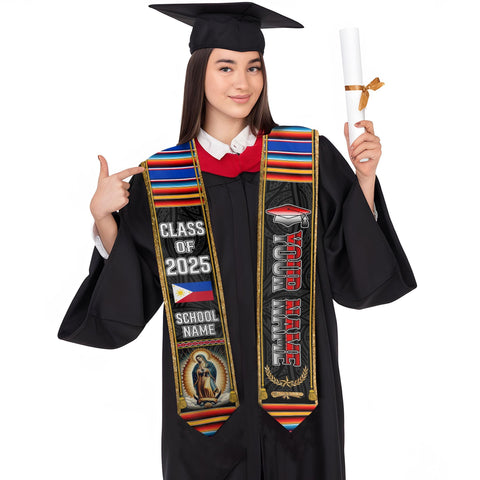 Custom Filipino Graduation Sash 2025,Filipino Graduation Sash,Philippines  American Flag Stole,Philippines Graduation Stole,Graduation Gift