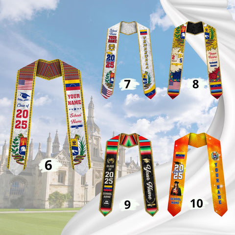 Personalized Venezuela Stole,Custom Venezuela Graduation Sash,Venezuela American Flag Graduation Sash 2025,Venezuela Stole,Venezuela Sash