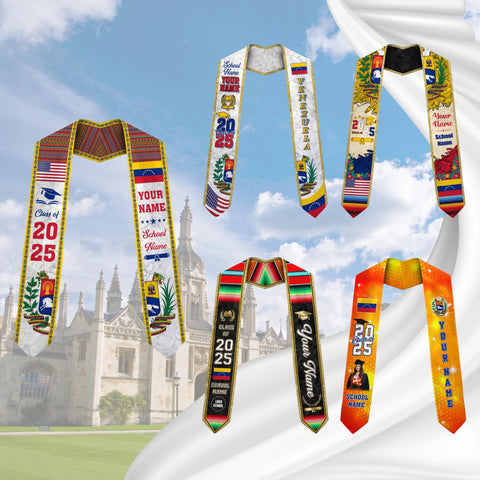 Personalized Venezuela Stole,Custom Venezuela Graduation Sash,Venezuela American Flag Graduation Sash 2025,Venezuela Stole,Venezuela Sash