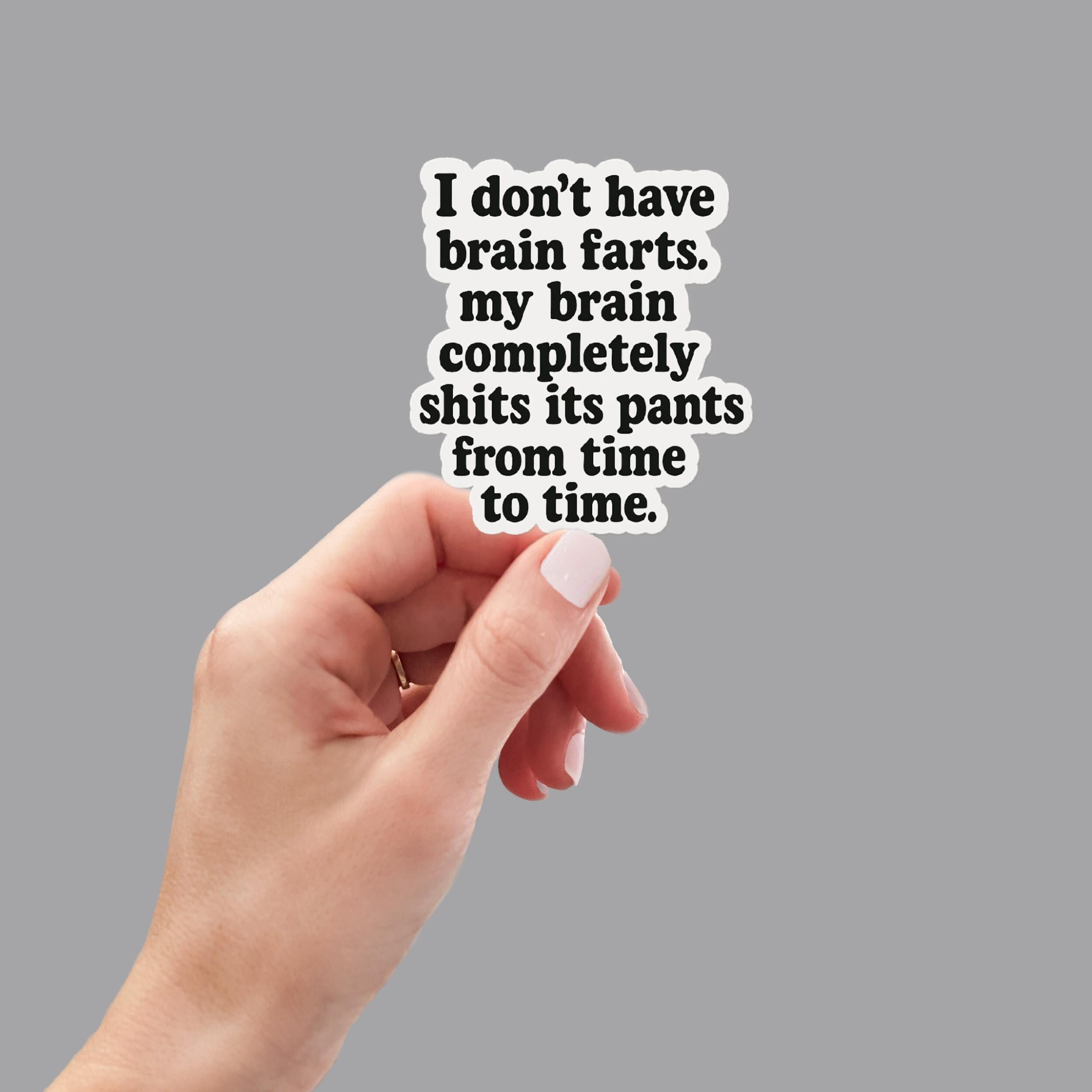 Brain Fart Sticker, Funny Mental Health Sticker, Sarcastic Sticker, Relatable Humor Decal, Laptop Sticker, Water Bottle Sticker