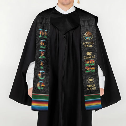 Personalized Mexican Stole,Custom Mexican Graduation Sash,Mexican American Flag Graduation Sash 2025,Mexican Stole,Mexico Graduation Stole