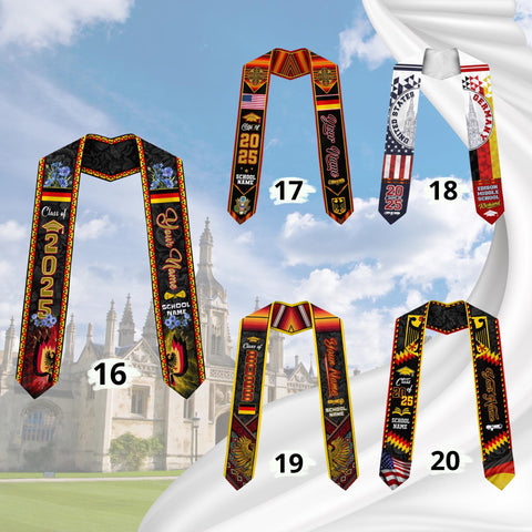 Personalized Germany Stole,Custom Germany Graduation Sash,Germany American Flag Graduation Sash 2025,Germany Stole,Germany Sash