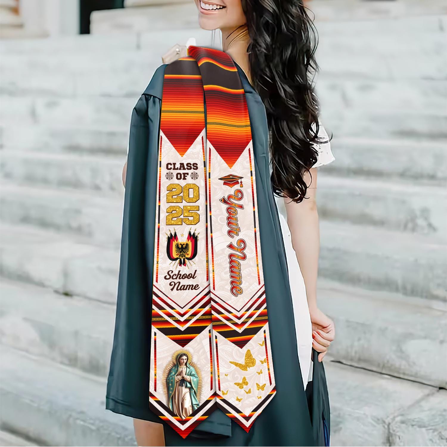 Personalized Germany Stole,Custom Germany Graduation Sash,Germany American Flag Graduation Sash 2025,Germany Stole,Germany Sash