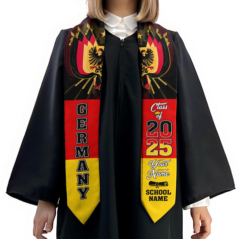 Personalized Germany Stole,Custom Germany Graduation Sash,Germany American Flag Graduation Sash 2025,Germany Stole,Germany Sash