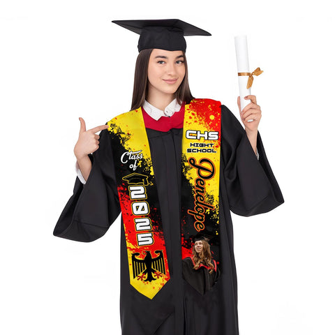 Personalized Germany Stole,Custom Germany Graduation Sash,Germany American Flag Graduation Sash 2025,Germany Stole,Germany Sash
