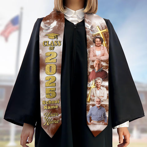 Custom In Loving Memory Graduation Stoles, Custom Graduation Stole with photos, Personalized Grad Stole, Gift for Graduate, Class of 2025