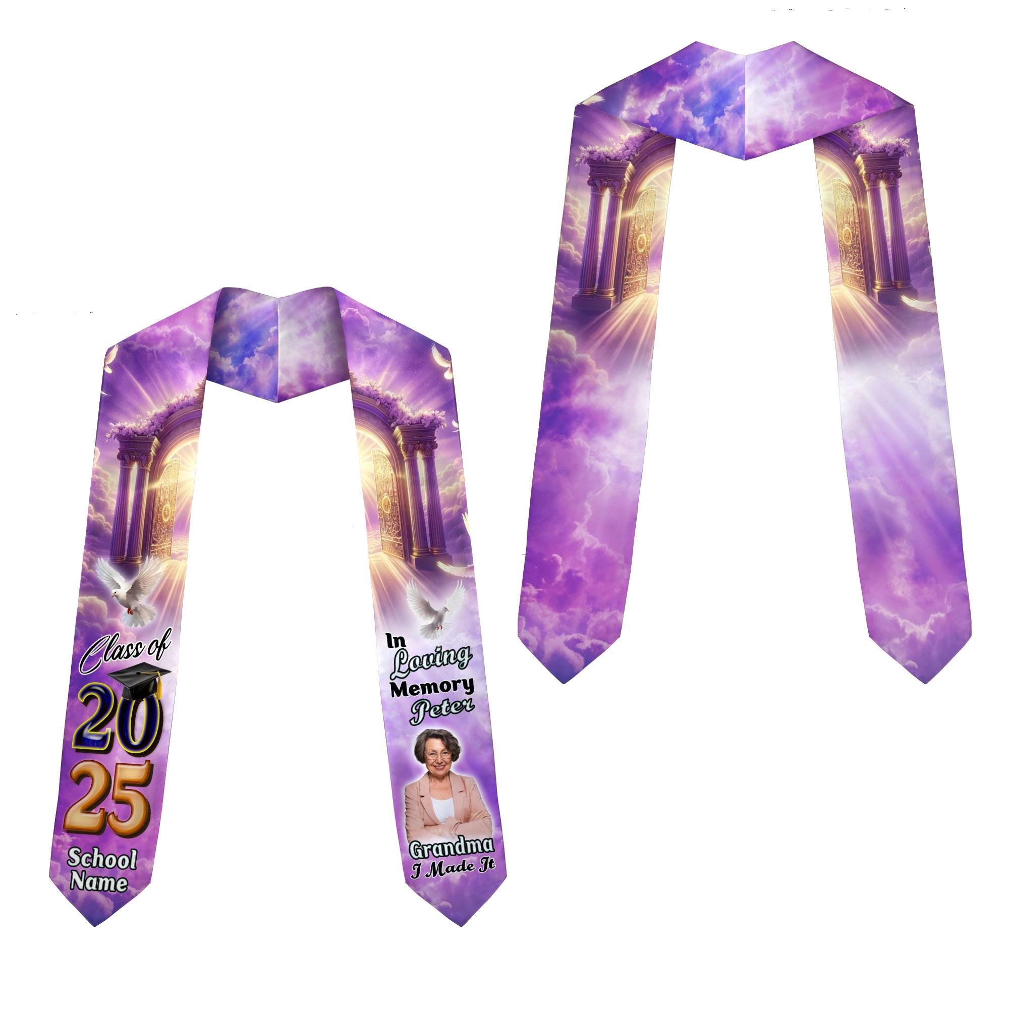 Custom In Loving Memory Graduation Stoles, Custom Graduation Stole with photos, Personalized Grad Stole, Gift for Graduate, Class of 2025