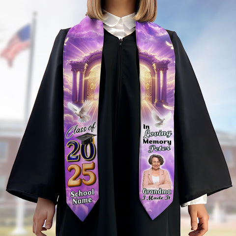 Custom In Loving Memory Graduation Stoles, Custom Graduation Stole with photos, Personalized Grad Stole, Gift for Graduate, Class of 2025