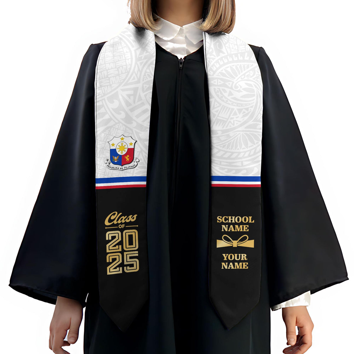 Custom Filipino Graduation Sash 2025,Filipino Graduation Sash,Philippines  American Flag Stole,Philippines Graduation Stole,Graduation Gift