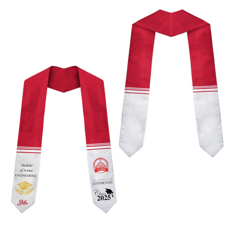 Personalized College Graduation Sash, Custom Your School Colors Graduation Stole, Grad Gift, College Graduation Class of 2025  ID-0419-EGEZ
