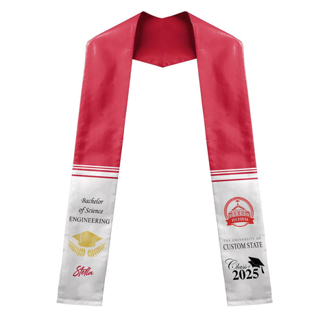 Personalized College Graduation Sash, Custom Your School Colors Graduation Stole, Grad Gift, College Graduation Class of 2025  ID-0419-EGEZ